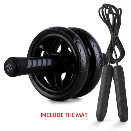 2-in-1 Ab Roller and Jump Rope Set with Mat - Noiseless Abdominal Wheel for Arm, Waist, Leg Exercises and Gym Fitness Upishoppy