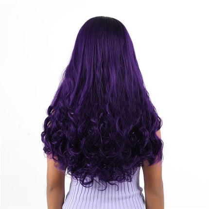 Gradient Big Wave Black Purple Hair Dropshipman