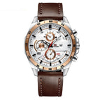 Brown Belt White Rose Gold