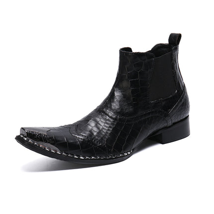 Men's British Leather High-top Shoes