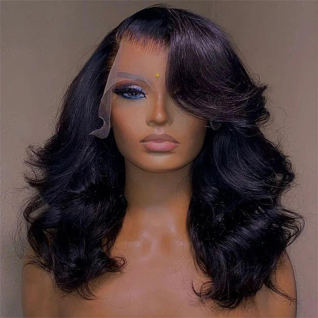 Women's Solid Color Transparent Lace Forehead Wig Dropshipman