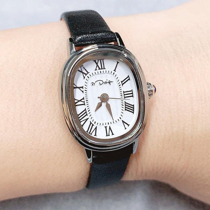 Women's Ins Style Special Interest Light Luxury High-grade Retro Roman Leather-belt Watch Upishoppy