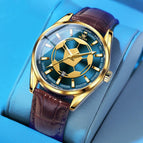 Brown Leather Golden Blue