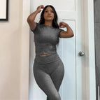 Dark Gray Suit Short Sleeve