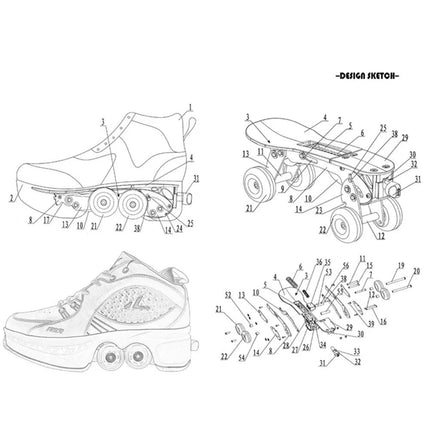 Deformation Roller Shoes 4 Wheels - Viva Vista Store