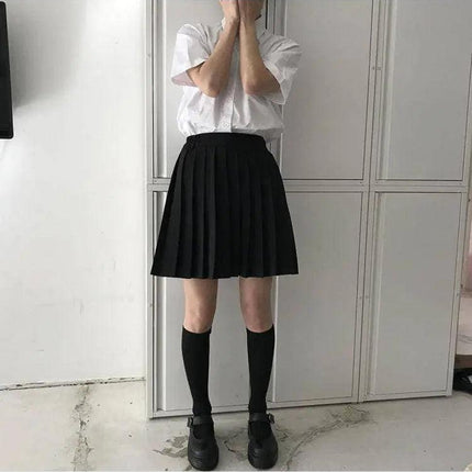 Black Pleated High Waisted Mini Skirt - Viva Vista Store