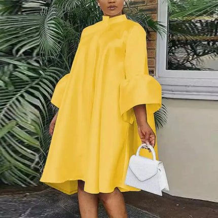 Elegant Puff Sleeves Dress - Viva Vista Store