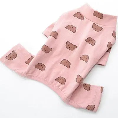 Cotton Pet Clothes Bear Pattern Dog Pajamas Jumpsuit 4 Legs Coat O-neck Tshirt Sweatshirt Set Pajamas Overalls Puppy Cat Clothes - Viva Vista Store