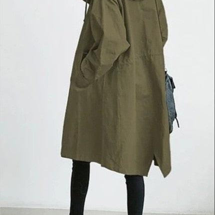 Fashion Womens Trench Coats Hooded Long 2021 Spring Autumn Windproof Lady Female Casual Clothes 8 Color Windbreaker Korean Style - Viva Vista Store