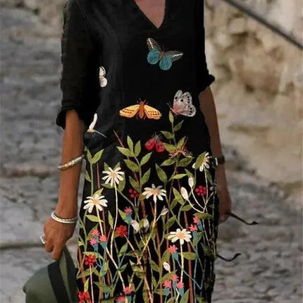 Large sizes dresses elegant women dresses fashion loose dresses ladies - Viva Vista Store