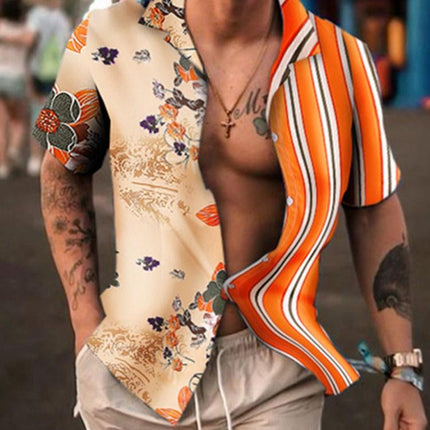 Men's Summer Shirt Hawaii Style Vintage Printing Long/Short Sleeve Loose Clothes Casual Turn-Down Collar Single Breasted Shirt - Viva Vista Store