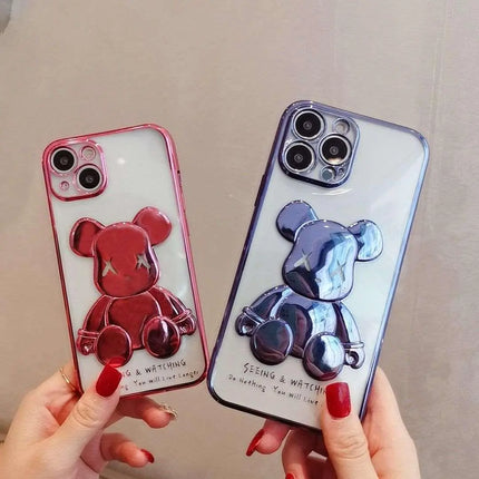3D Do Nothing Live Longer Transparent Plating Phone Case
