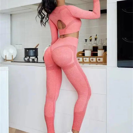 2-Piece High Waist Seamless Fitness Leggings Upishoppy