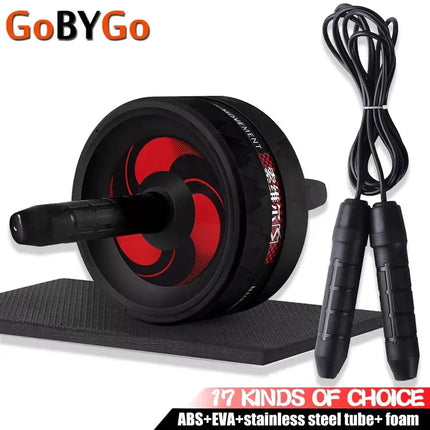 2-in-1 Ab Roller and Jump Rope Set with Mat - Noiseless Abdominal Wheel for Arm, Waist, Leg Exercises and Gym Fitness Upishoppy