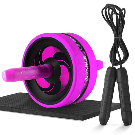 2-in-1 Ab Roller and Jump Rope Set with Mat - Noiseless Abdominal Wheel for Arm, Waist, Leg Exercises and Gym Fitness Upishoppy