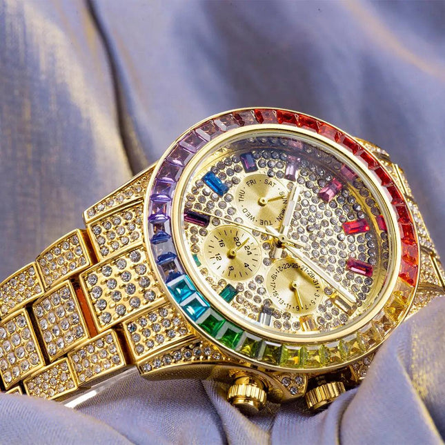 Rainbow Diamond Quartz Watch - Viva Vista Store