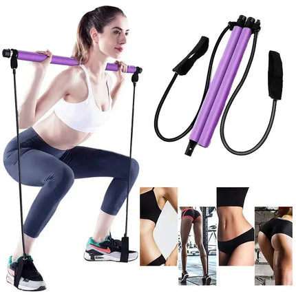 Portable Fitness Yoga Pilates Resistance Bar Upishoppy