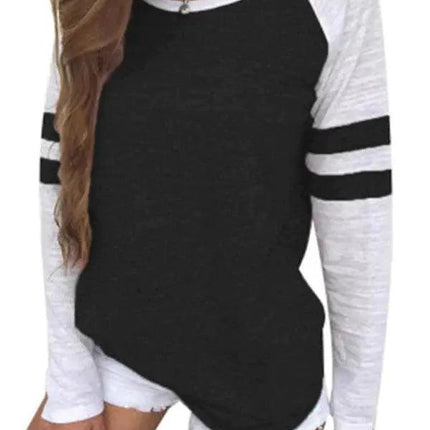 Women’s Colorblock Stripe Long Sleeve T Shirt - Viva Vista Store