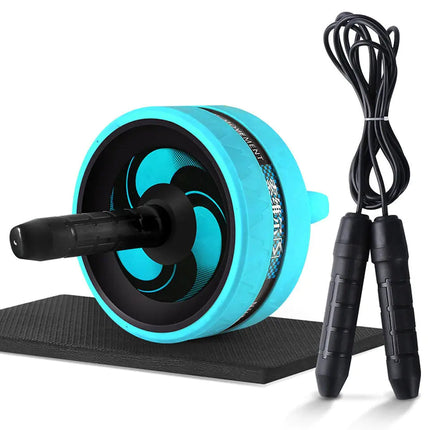 2-in-1 Ab Roller and Jump Rope Set with Mat - Noiseless Abdominal Wheel for Arm, Waist, Leg Exercises and Gym Fitness Upishoppy