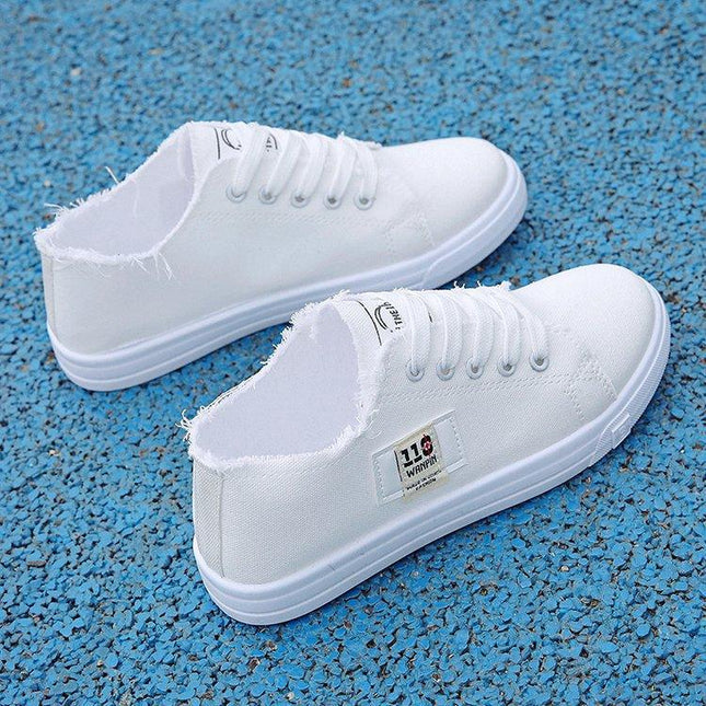 INS canvas shoes female students Korean version of the original ULZZANG net red shoes 2020 new trend shoes wild small white shoes - Viva Vista Store