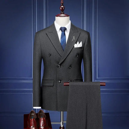 Casual suits set men's three-piece Korean version of casual business dress coat men's youth slim handsome dress - Viva Vista Store