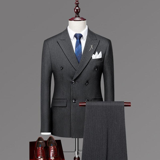 Passing in the neckstream, the four seasons casual three-piece job Korean version of the slimming men's suit suit - Viva Vista Store