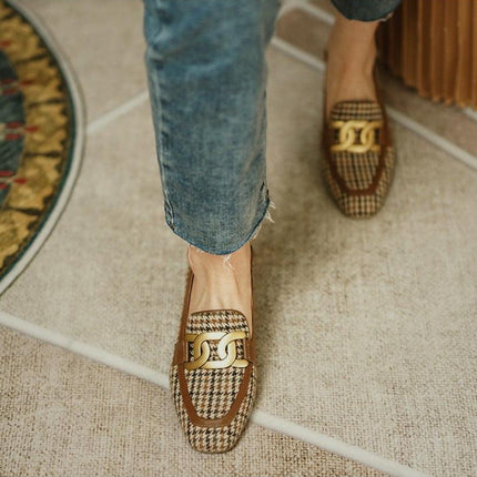 Women's Low Heel Square Toe Shallow Mouth Shoes - Viva Vista Store