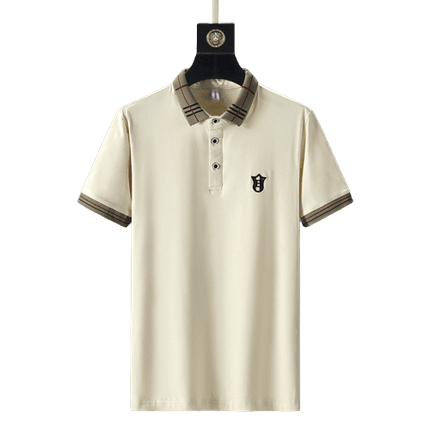 Men's Khaki Polo Shirt | Summer European Embroidered Design - Viva Vista Store