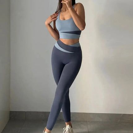 Splicing Seamless Yoga Set Gym Clothing Workout Clothes for Women Tracksuit Gym Set High Waist Sport Outfit Yoga suit - Viva Vista Store