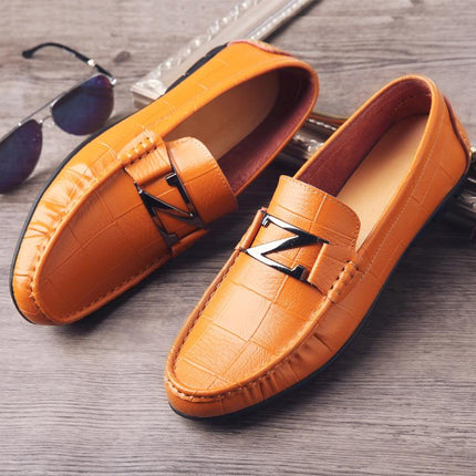 Spring new men's casual leather shoes soft bottom leather peas shoes trend men's shoes fashion driving shoes shoes - Viva Vista Store