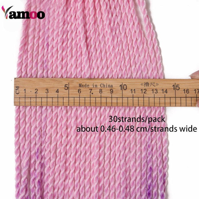 Wig Hawthaxa Europe and the United States 2 straits Box Braid color hand braided crochet hair twisted - Viva Vista Store