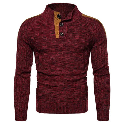 Men's Warm Pullover Sweaters with Buttons Oversized Knitted Pullovers Jumpers New Men Clothing - Viva Vista Store