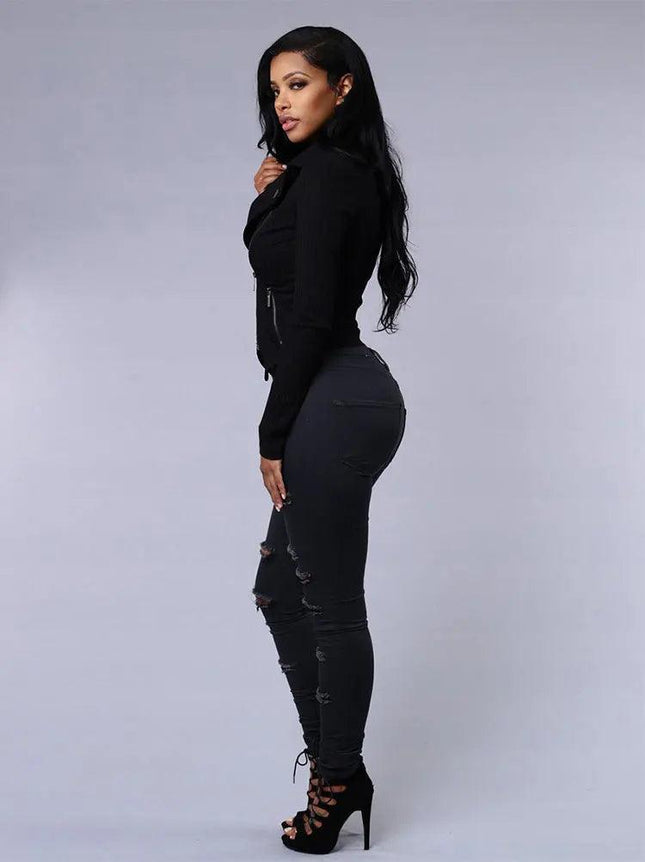 Hot sale ripped jeans for women sexy skinny denim jeans fashion street casual pencil pants female spring and summer clothing - Viva Vista Store