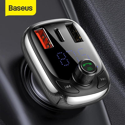Baseus FM Transmitter Bluetooth 5.0 Handsfree Car Kit Audio MP3 Player With PPS QC3.0 QC4.0 5A Fast Charger Auto FM Modulator - Viva Vista Store