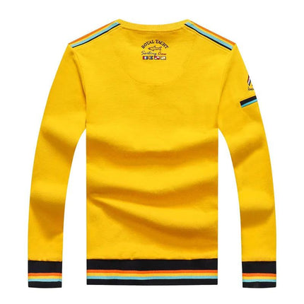 Men's V-Neck Sweater 3XL High Quality Casual Pullovers Autumn Winter Tace & Shark Brand Men Sweater Yellow Black Color - Viva Vista Store