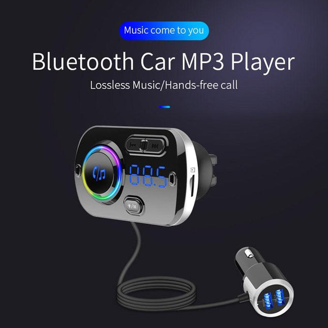 JaJaBor Bluetooth 5.0 Carkit Handsfree FM Transmitter AUX Audio Car Player A2DP Wireless Car MP3 Player Support TF Card Playback - Viva Vista Store