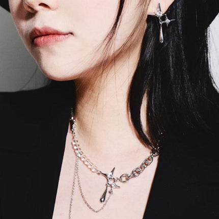 Silver Crystal Water Drop Necklace - Viva Vista Store