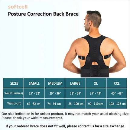 Magnetic therapy posture corrector brace supporter shoulder back support belt menwomen braces and support belt shoulder posture - Viva Vista Store