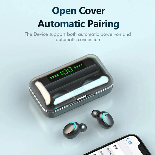 TWS F9 Bluetooth Earphone V5.0 Stereo Wireless Headset Sport Waterproof Earphones Mini Touch Control Noise Cancelling Headset - Viva Vista Store