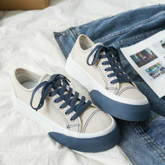 Vasibaen semi-gun shoes female summer 2021 new Hong Kong wind ULZZANG wild casual white shoes - Viva Vista Store