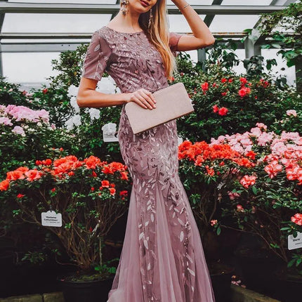 Large size evening dress foreign trade Amazon models European and American version of the sequin mesh fishtail slim sexy women's clothing spot - Viva Vista Store