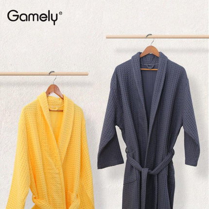 Long cotton bathrobe Huardian nightgown men and women universal water absorbent breathable cotton couple - Viva Vista Store