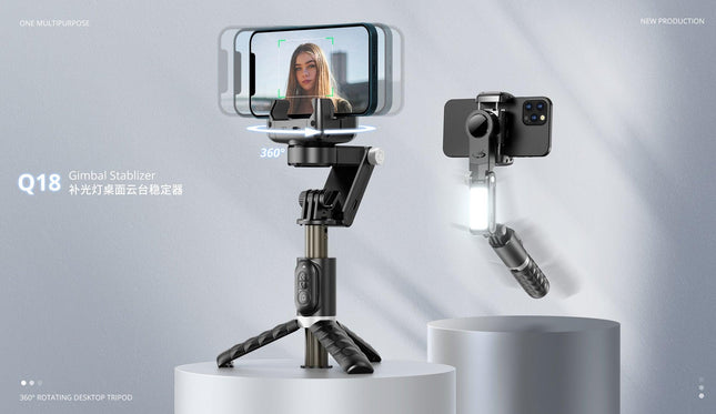 Q18 Handheld stabilizer anti-shake selfie stick gimbal stabilizer live tripod desktop mobile phone mount wholesale - Viva Vista Store