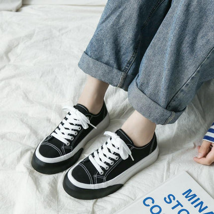 Vasibaen semi-gun shoes female summer 2021 new Hong Kong wind ULZZANG wild casual white shoes - Viva Vista Store