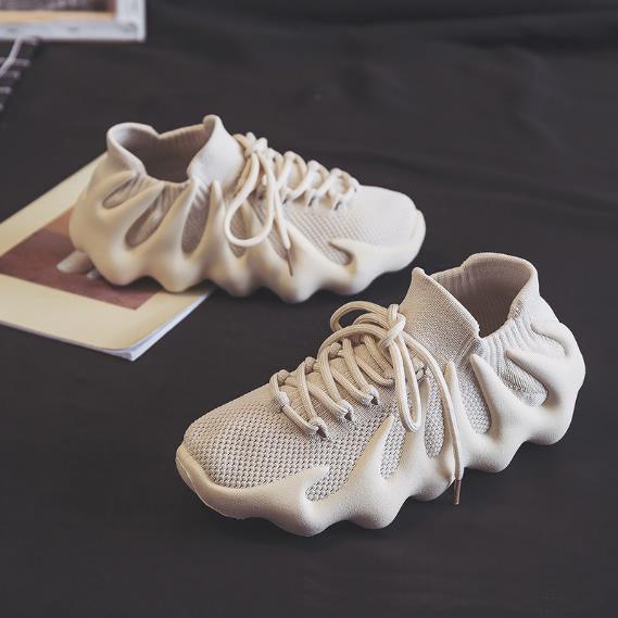 Men's and women's same style spring and autumn fashion Korean version flying woven breathable sports leisure outdoor hiking with flat bottom running tide shoes - Viva Vista Store