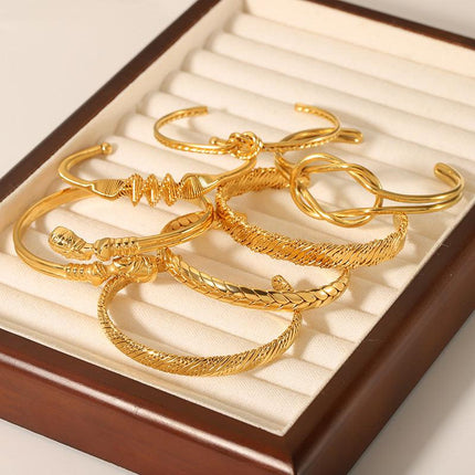 European and American ins stainless steel knotted bracelets with color retention 18K gold plated bracelets for women's fashion titanium steel bracelet accessories wholesale - Viva Vista Store