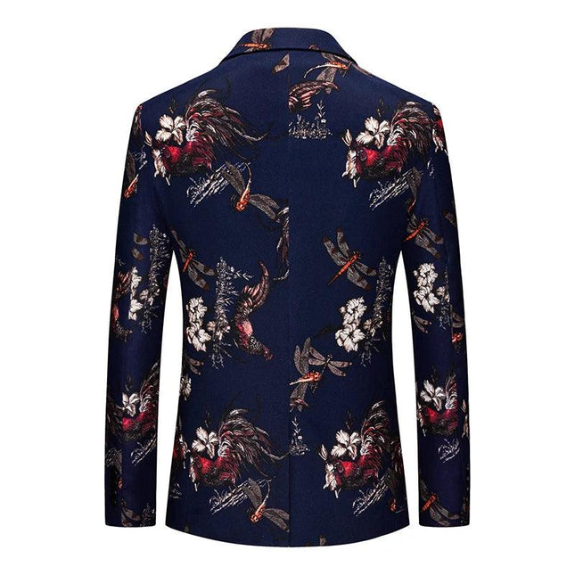 British Style Men Version Printed Perform Blazer Vintage Blazer for Men Casual Business Party Wedding Dress 5XL 6XL - Viva Vista Store
