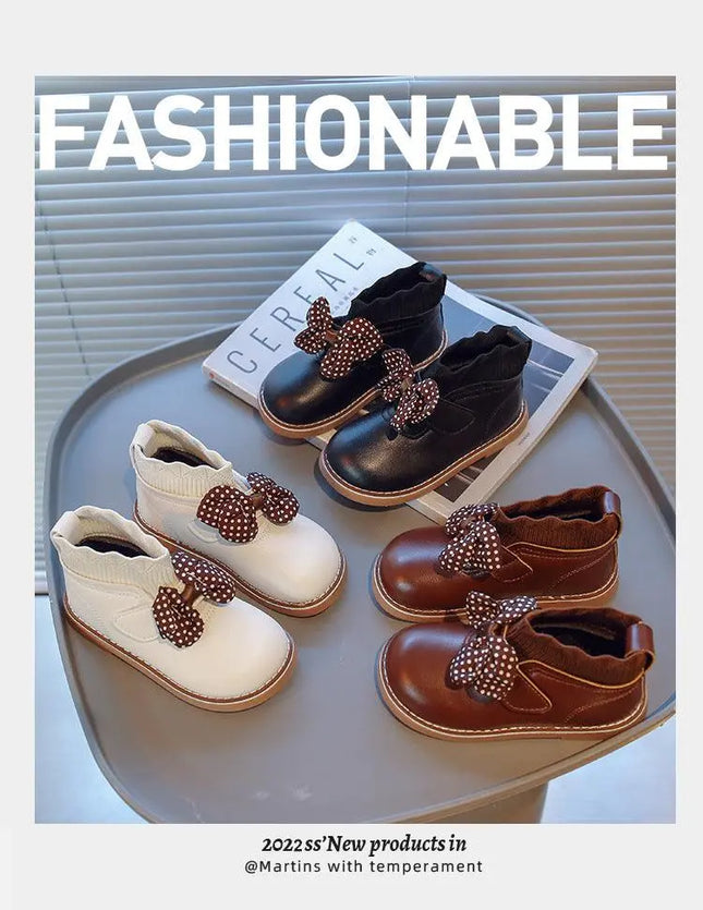 Girls Two Cotton Boots  Wind Plus Cashmere Baby Shoes - Viva Vista Store