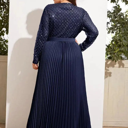 Elegant Plus Size Bright Silk Ruched Maxi Dresses Women Luxury Waistband Evening Party Clothing Night Club Dress Female Outfits - Viva Vista Store