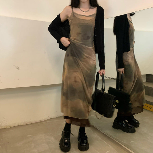 Tie Dye Goth Midi Dress - Viva Vista Store